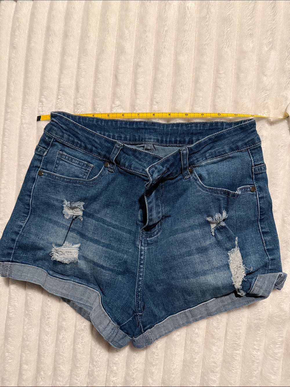 Source Unknown Distressed Denim Jean Shorts - Blue